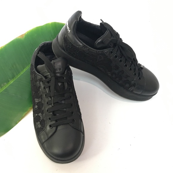 Dolce & Gabbana Shoes - RARE Dolce & Gabbana Black Lace Athletic Shoes